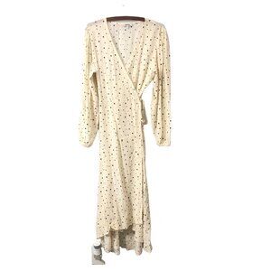 NEED Cream Black Womens Genuine Wrap Midi Dress Stars